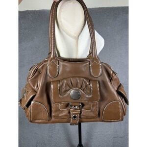 Marc by Marc Jacobs Dr Q Groovee Tan Pebbled Leather Satchel Bag Brown Womens